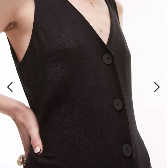 Topshop button through casual jumspuit in black - Picture 2 of 11